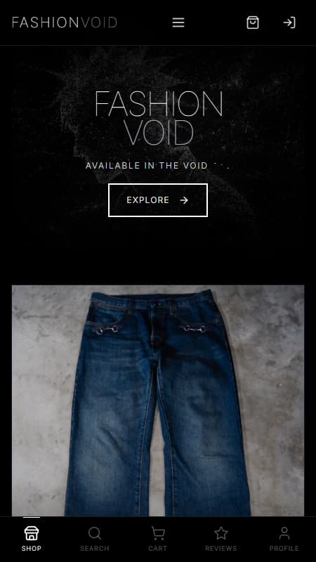FashionVoid mobile discovery experience
